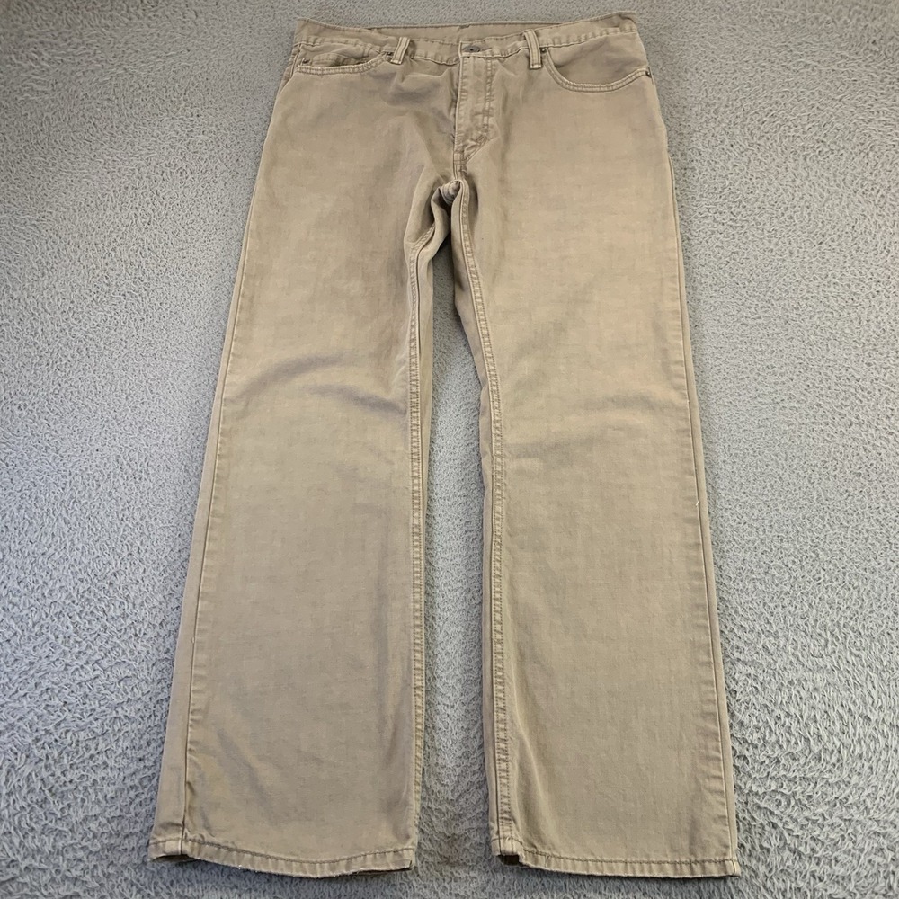 Levis 514 Jeans‎ Mens 36x30 Tan Slim Straight 5-Pocket Cotton Pants Zip Button